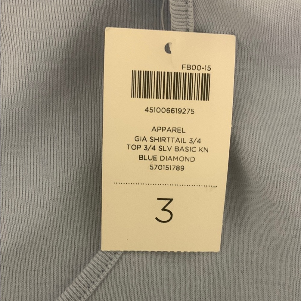 Chico's Blue Diamond 3/4 Sleeve The Ultimate Tee - Picture 4 of 4